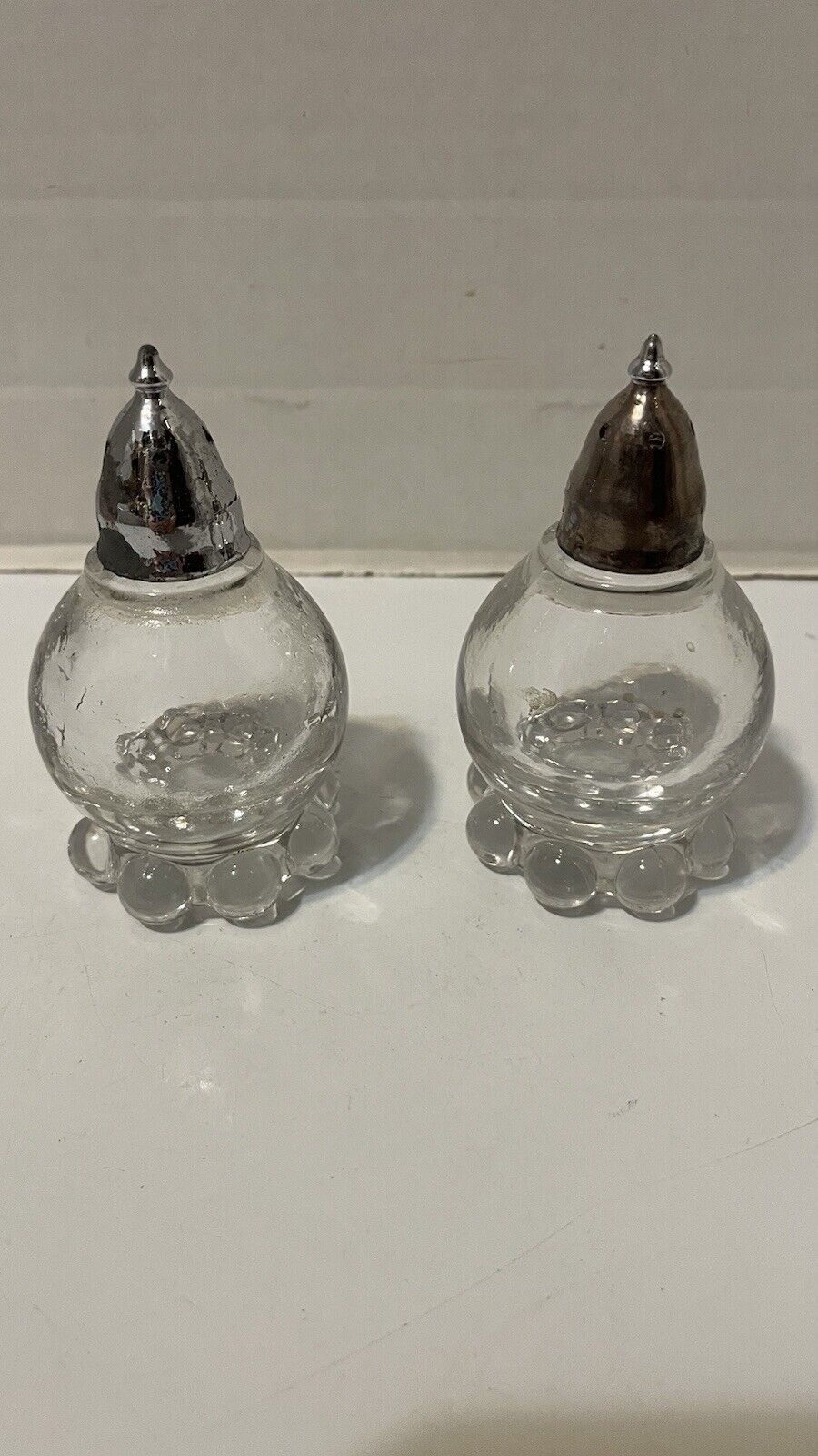 Imperial Clear Glass Candle Wick Salt & Pepper Shakers