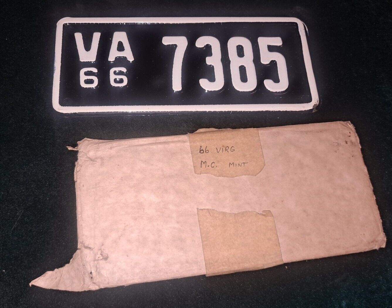 1966 Virginia Motorcycle License Plate 7385