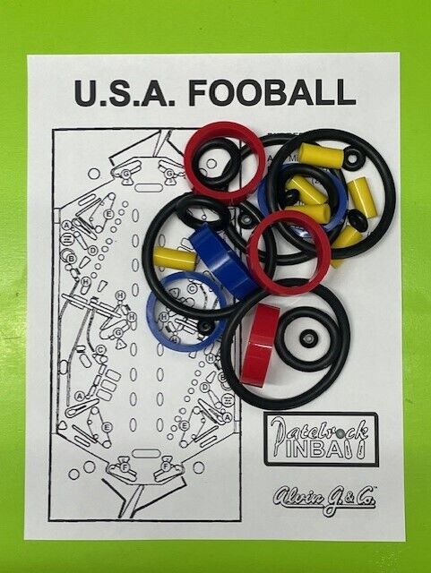 1992 Alvin G. & CO. U.S.A. Football Pinball Machine SILICONE / RUBBER Ring Kit