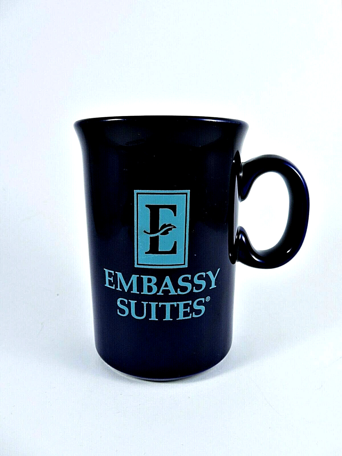 Embassy Suites Coffee Mug Cobalt Blue Ceramic Straight Sides 10 Oz Promotional