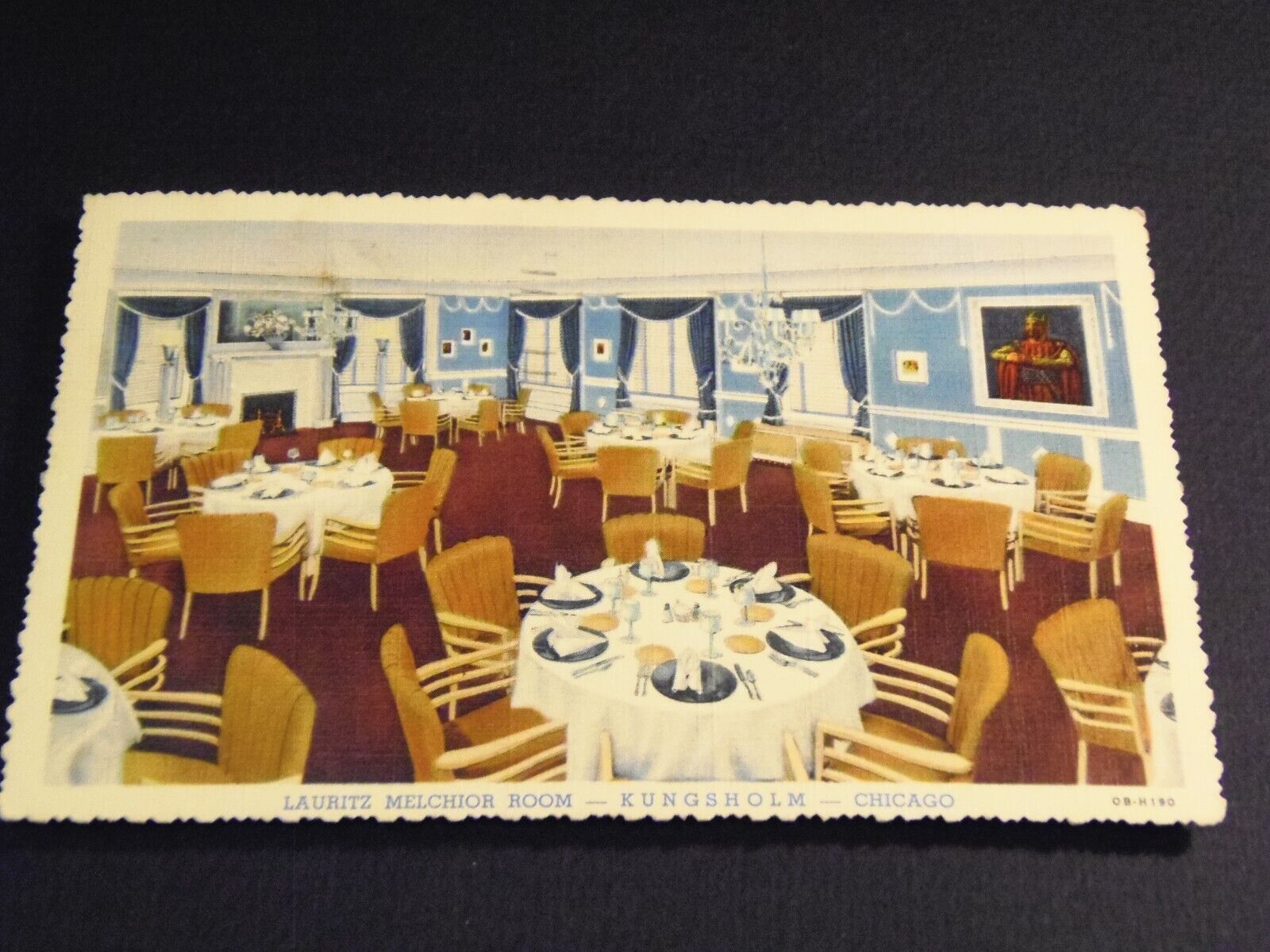 Lauritz Melchoir Room, Kungsholm, Chicago, Illinois Postcard