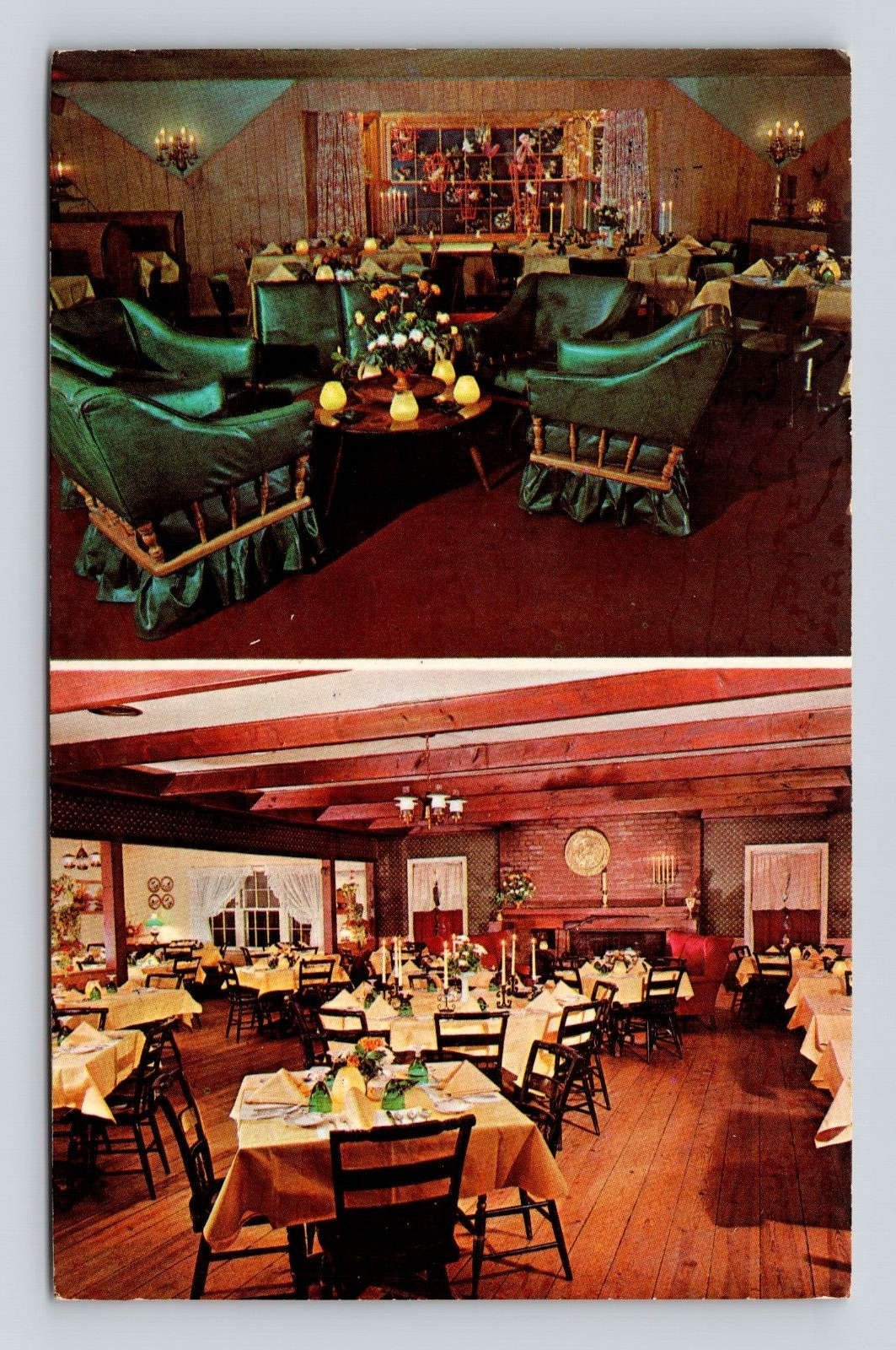 Postcard The Kitchen Restaurant Hyde Park NY Monterey MA Cancel 1965