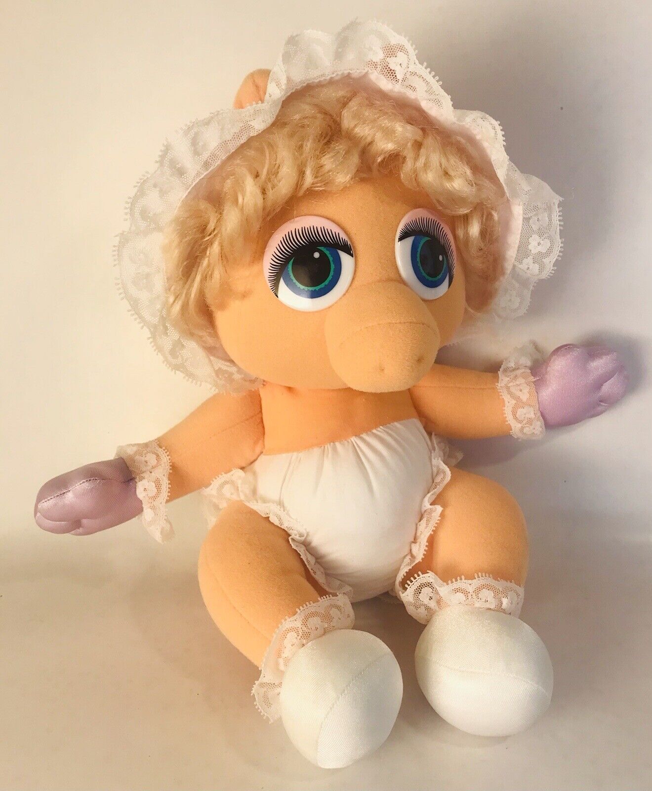 Miss Piggy Hasbro Softies Henson Muppet Babies Doll Plush 1985 11” Clean