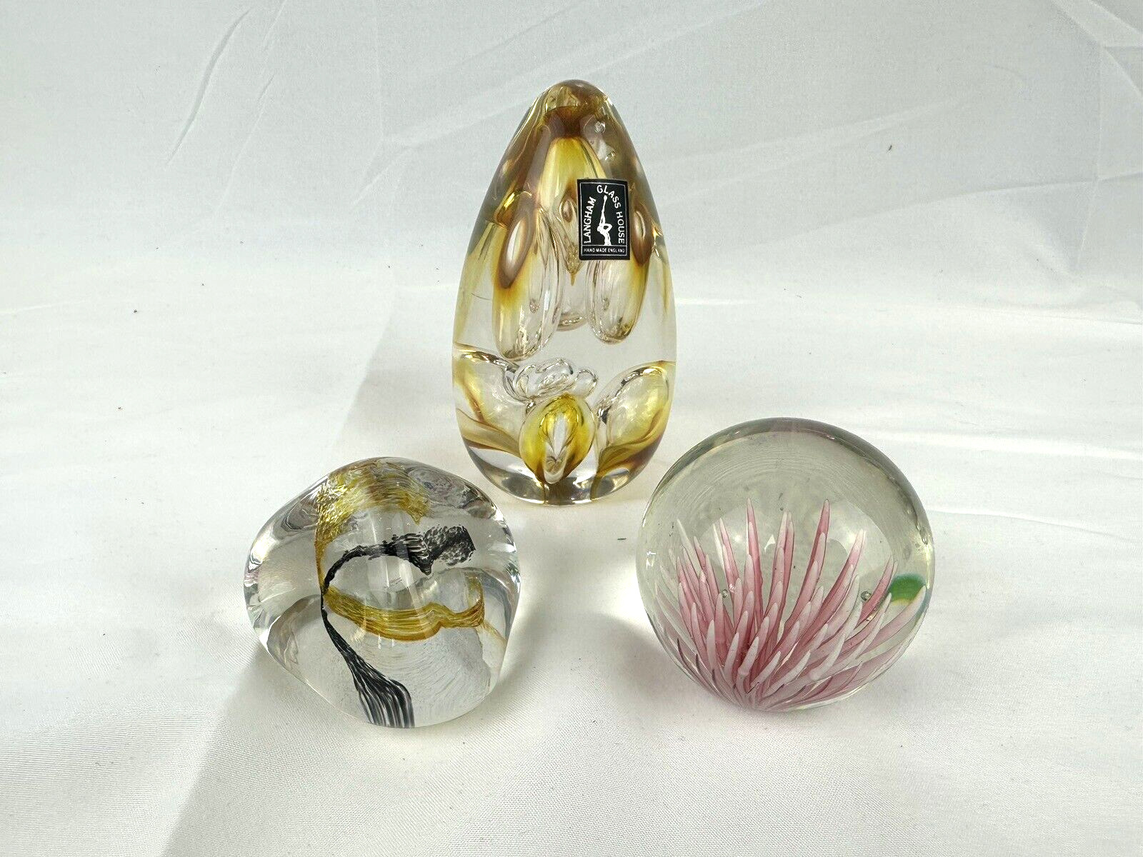 Decorative Handblown Art Glass Paperweights - Lot of 3 B7