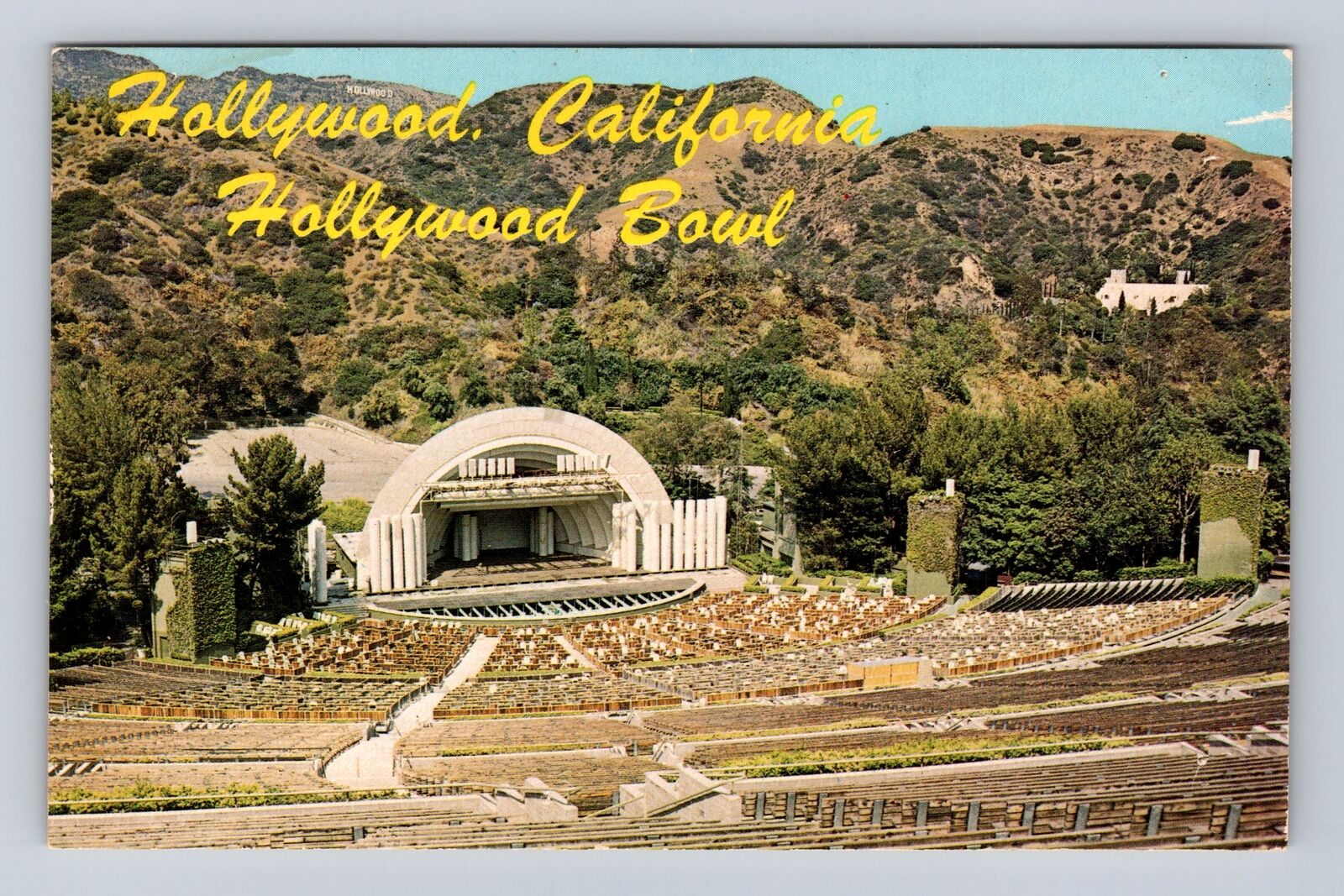 Hollywood CA-California, Hollywood Bowl, Amphitheater, Vintage Souvenir Postcard
