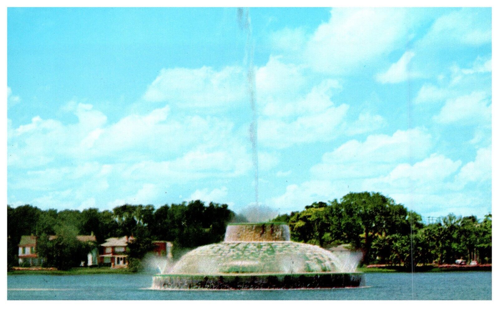Orlando FL Florida Lake Eola Centennial Fountain 1958 Vintage Postcard-K2-54