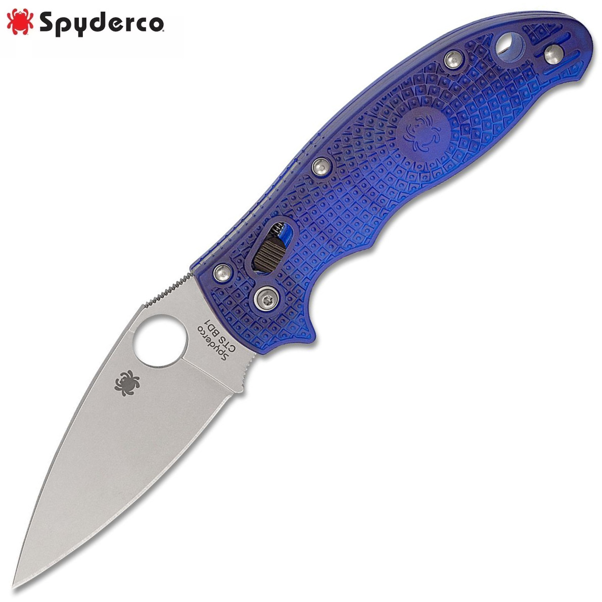 Spyderco Manix 2 CTS-BD1N Plain Blade Translucent Blue FRCP Handles C101PBL2
