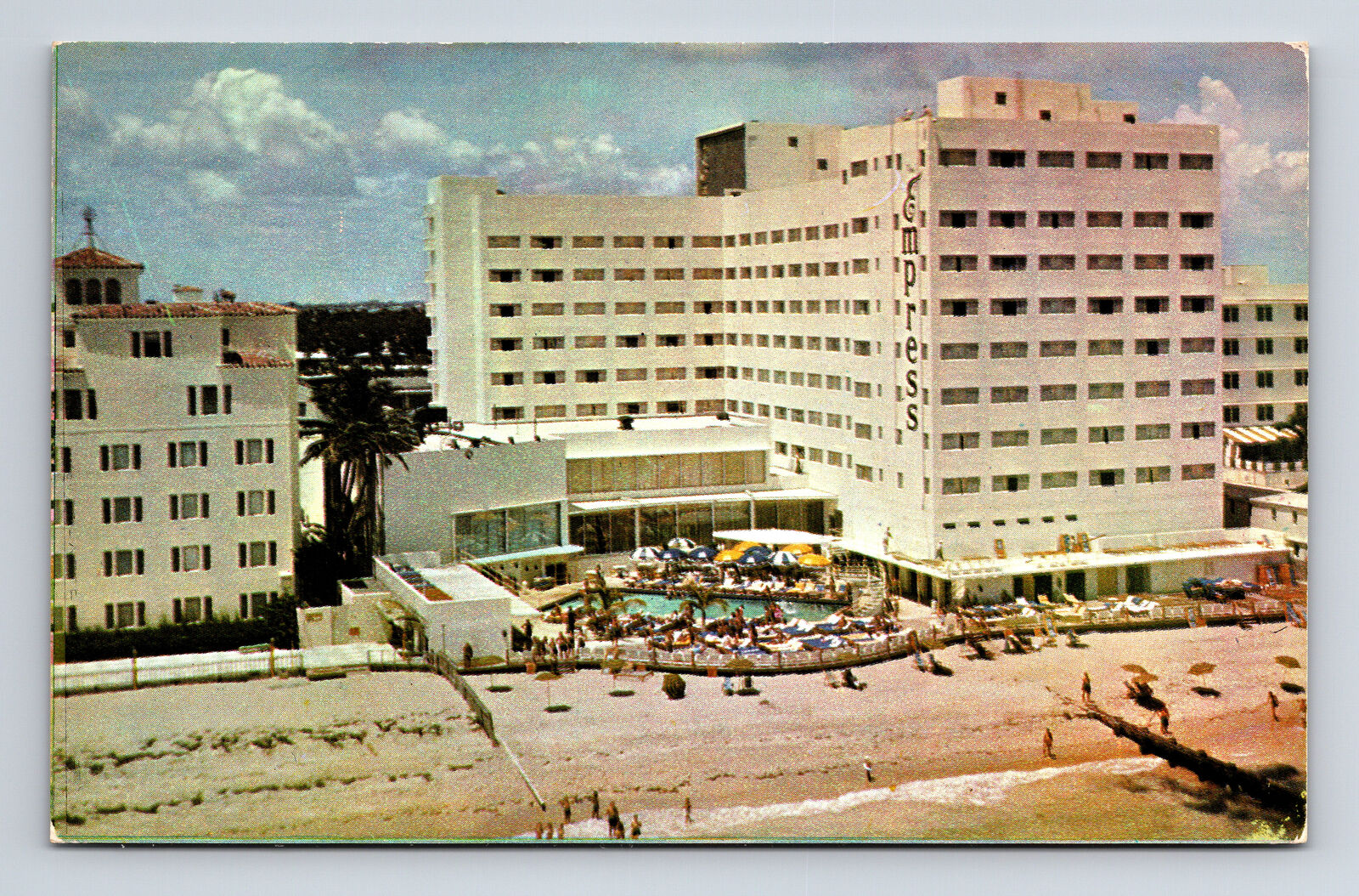Empress Hotel Beach Pool Miami Beach FL Florida Postcard