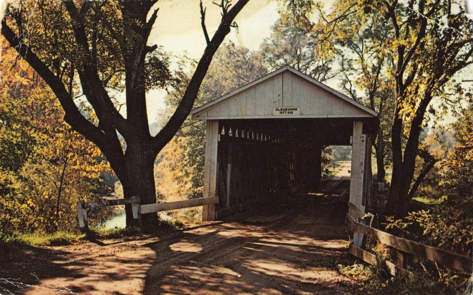 Austinburg Township OH Ohio, Covered Bridge, Mill Creek, Vintage Postcard