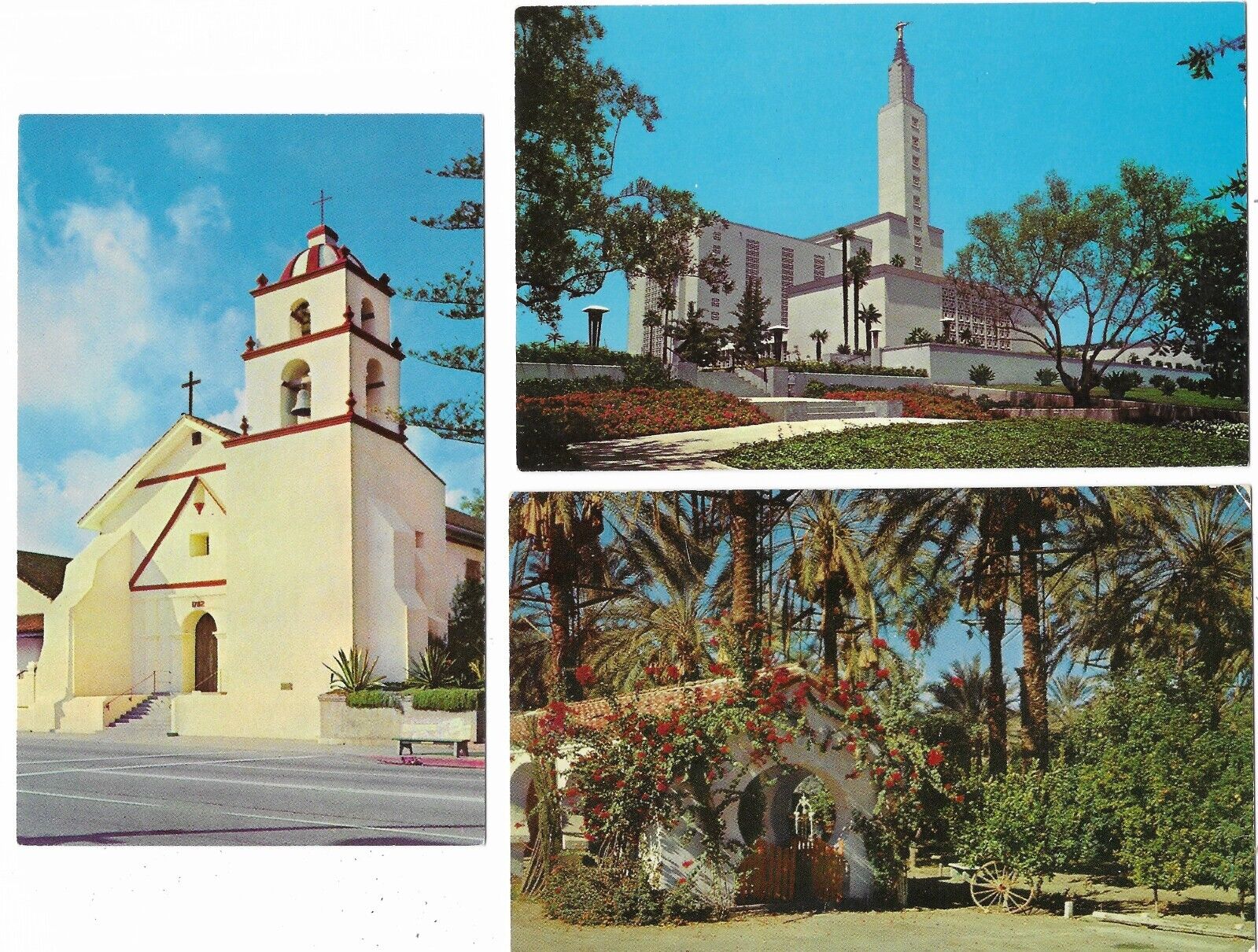 3 Standard Size Vintage Unmailed Chrome Postcards California