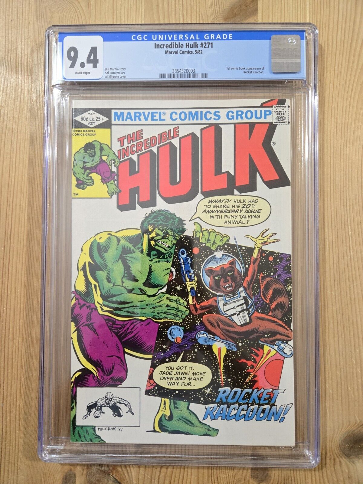 Incredible Hulk #271 CGC 9.4 (1982) 1st Appearance Rocket Racoon - GOTG