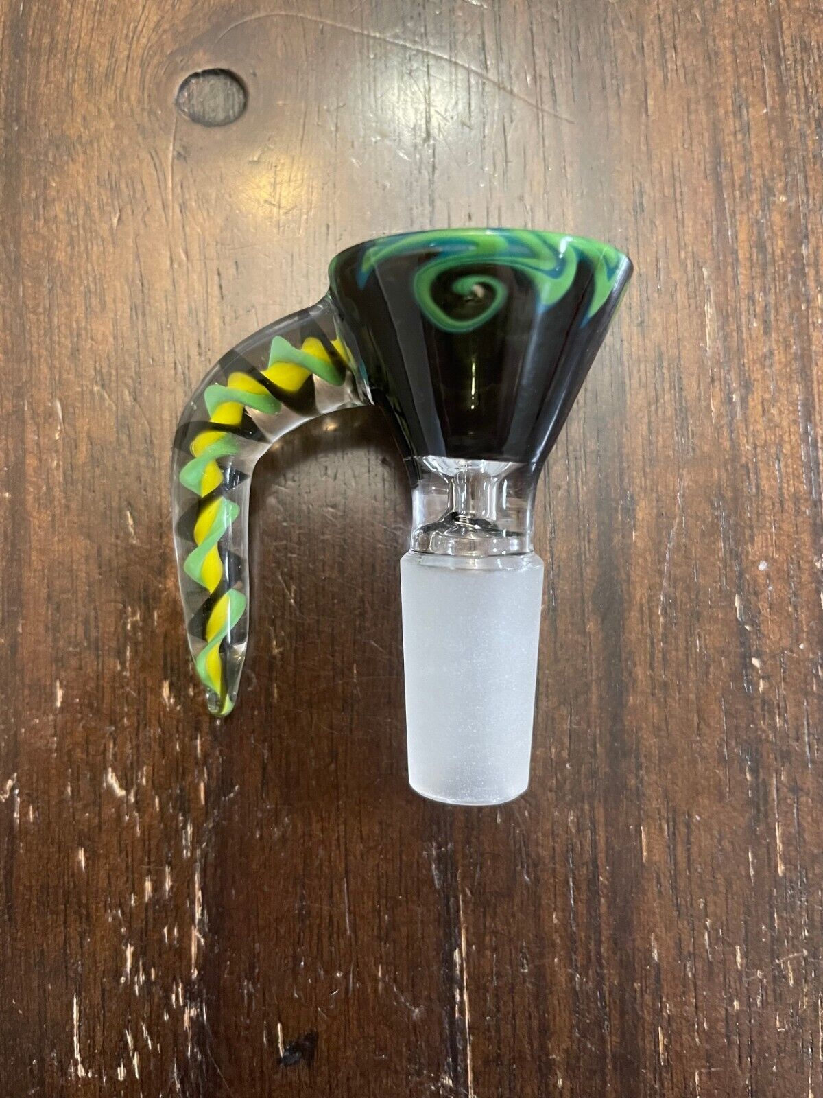 14mm Glass Water Pipe Bowl Big Horn Green Lagoon