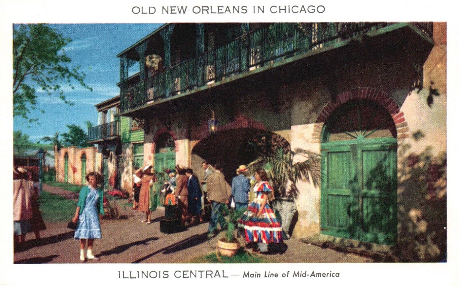 Postcard IL Old New Orleans in Chicago Railroad Fair Chrome Vintage PC H4088
