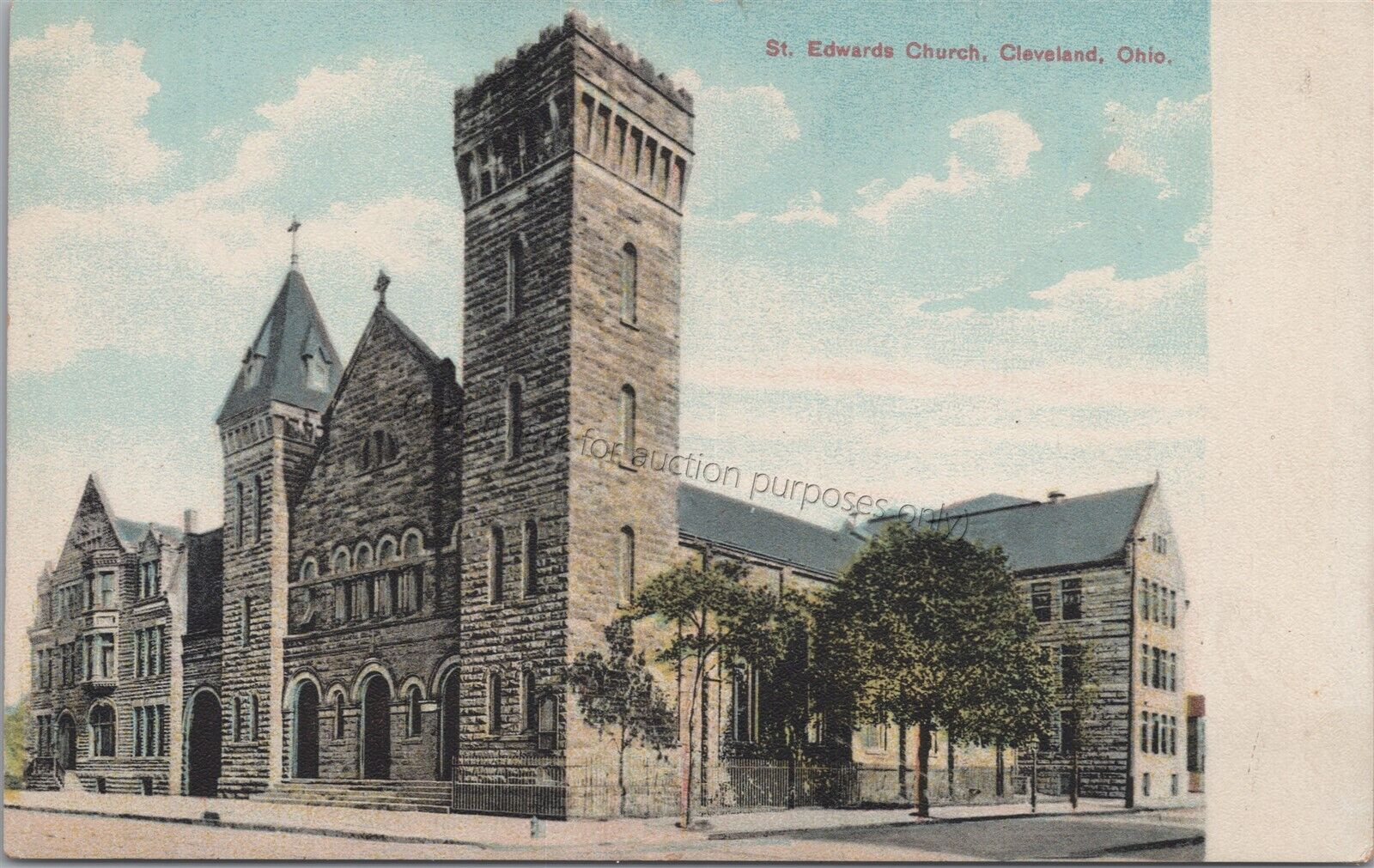 Cleveland, OH: St. Edwards Church Cuyahoga County - Vintage Ohio Postcard