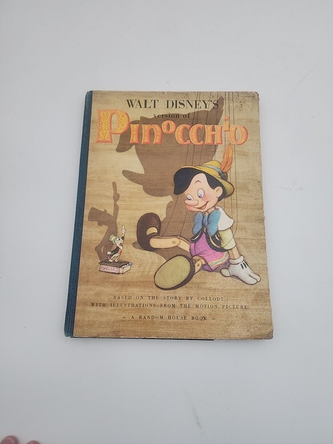 Vintage 1939 BOOK PINOCCHIO WALT DISNEY'S  Version 3rd PRINTING Random House, NY