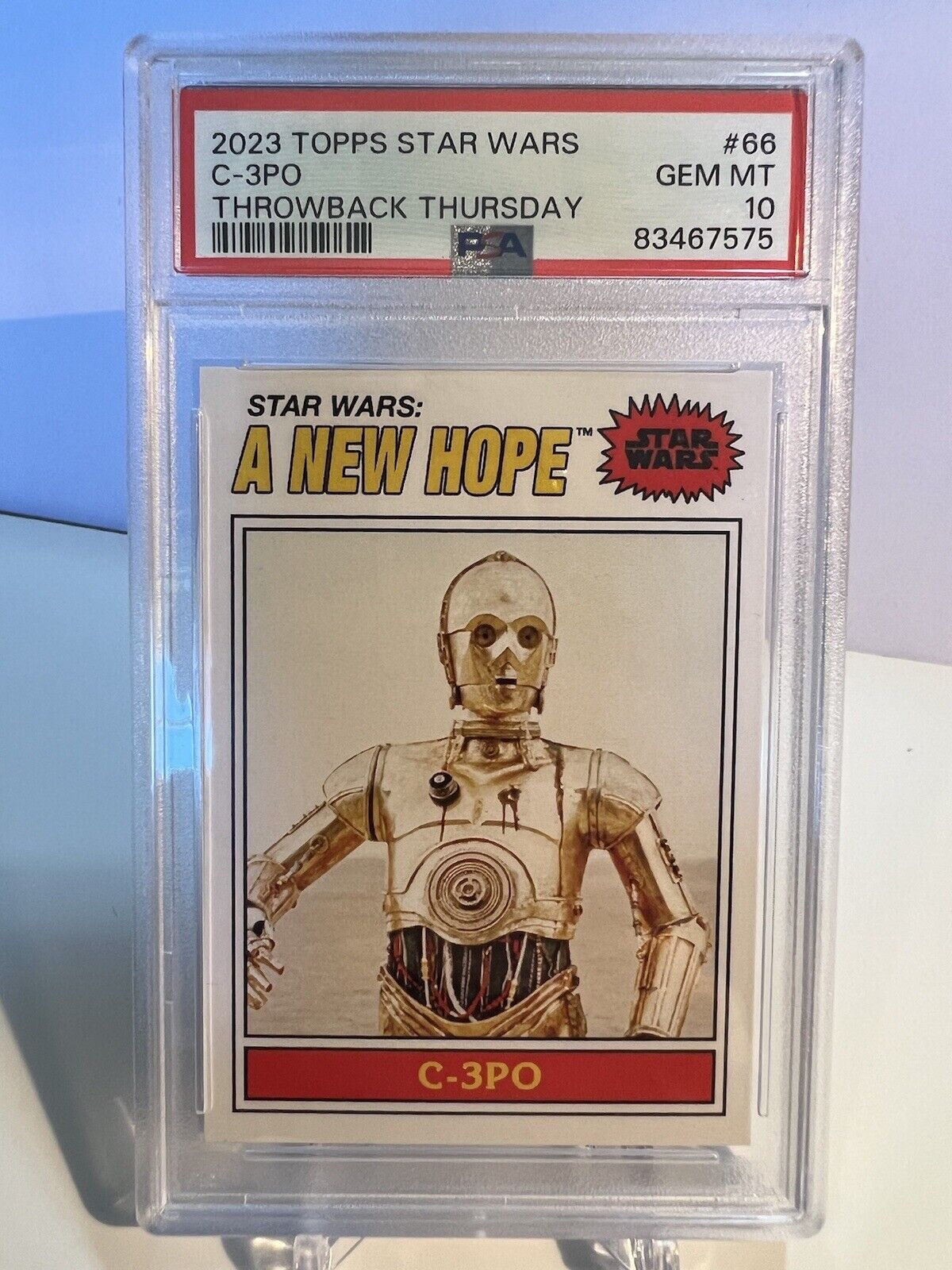 C-3PO 2023 Topps Throwback Thursday Star Wars #66 PSA 10 GEM MINT - Droid