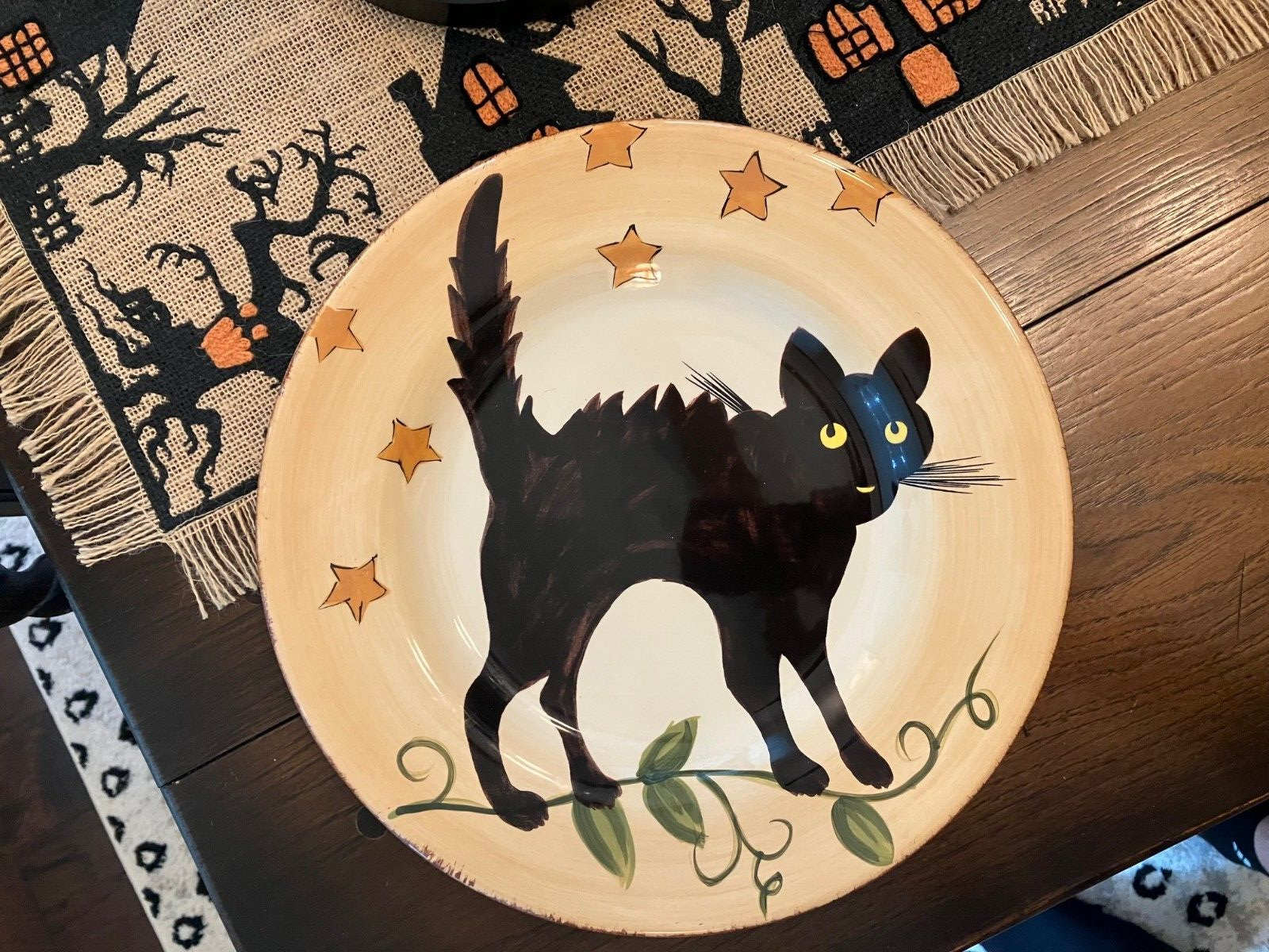 Dario Farrucci Halloween Black Cat Plate - 11-1/2\