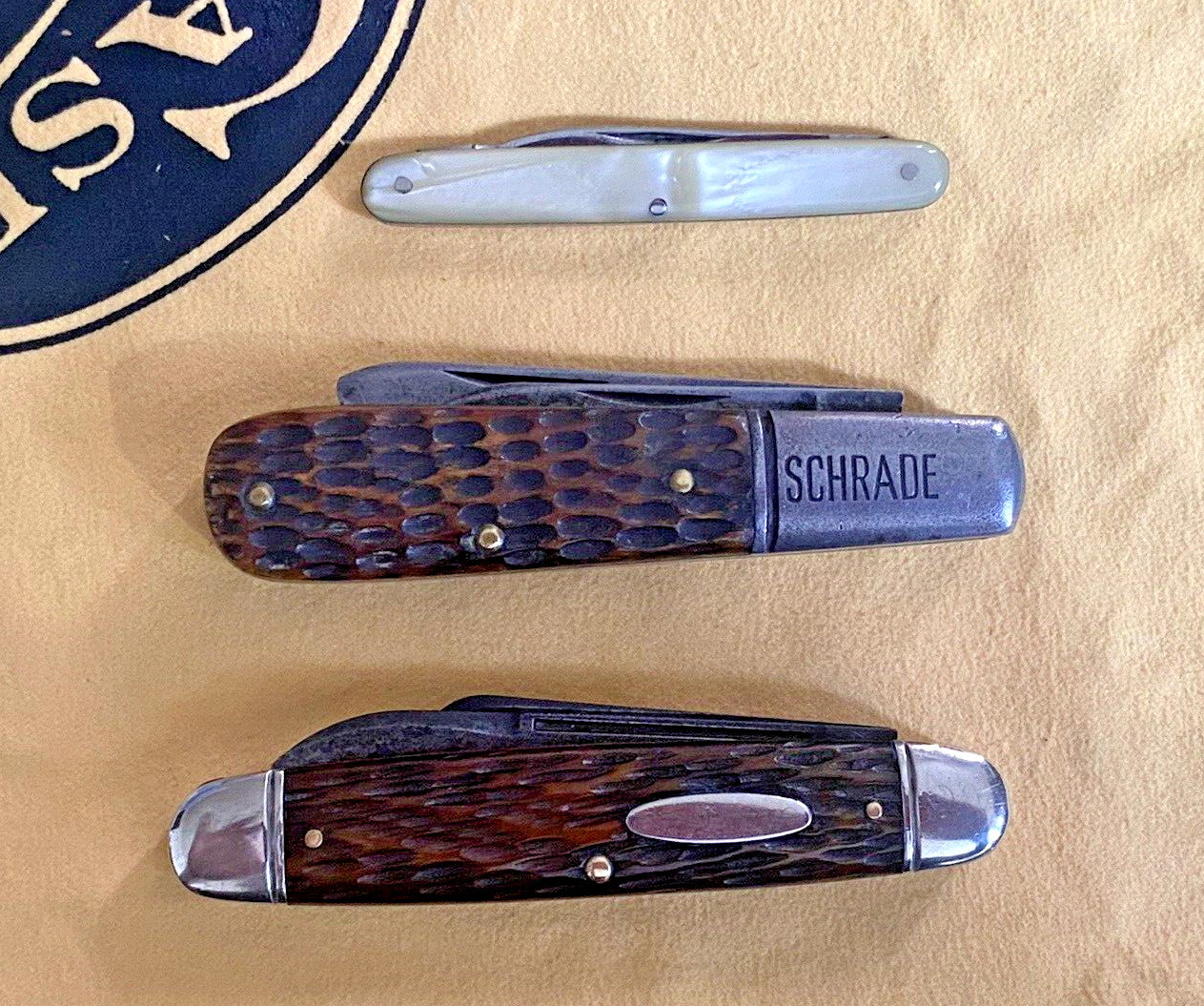 VTG. Schrade Cut Co. Walden NY USA - Barlow - Senator - Pen - Pocket Knives Lot 