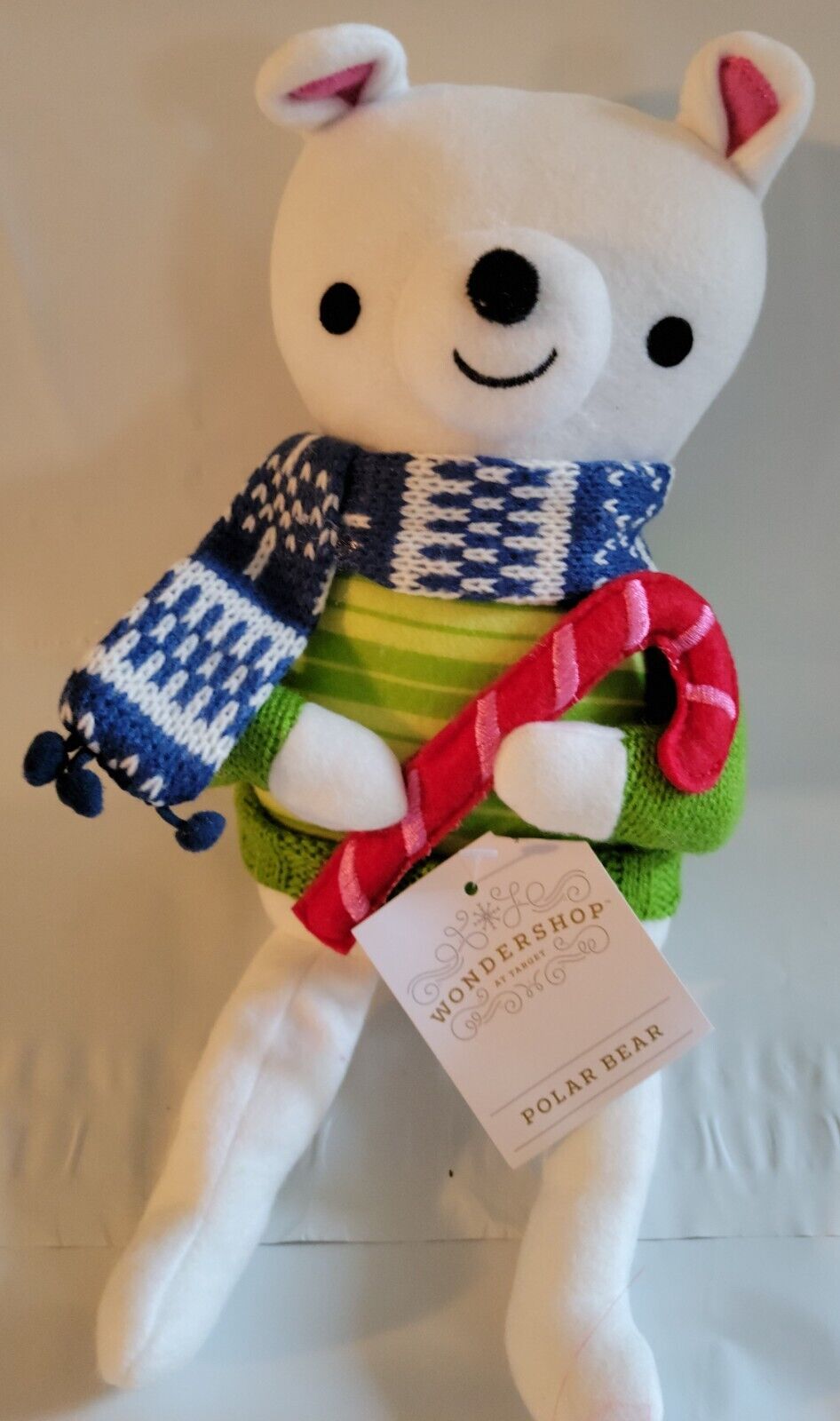 Wondershop Christmas Polar Bear  Bean Plush Shelf Sitter Holiday Decor 12\