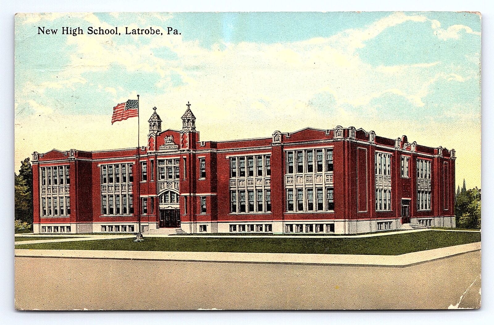 Postcard New High School Latrobe Pennsylvania c.1915