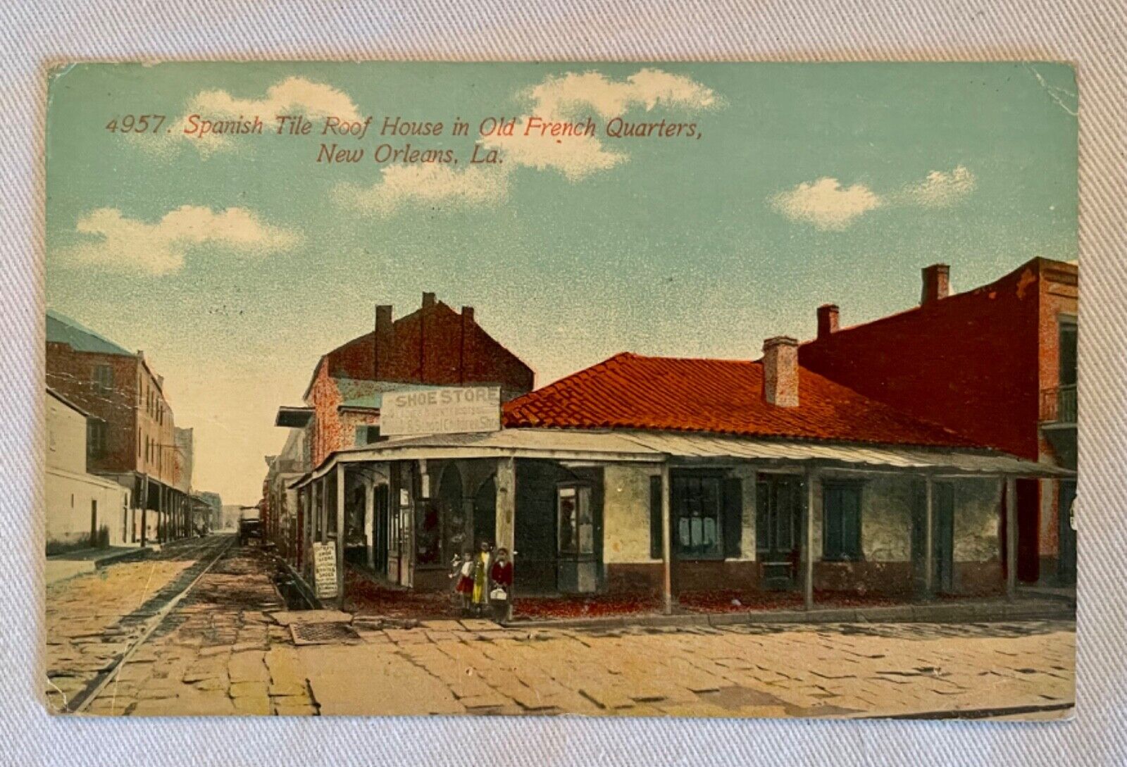 RARE ..1912 Old French Quarters, New Orleans, LA..VTG Postcard..Old Tile Roof