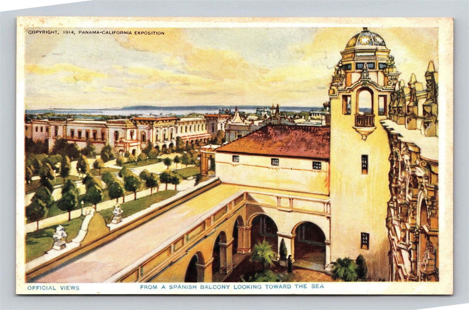 1915 Panama California Exposition San Diego From Spanish Balcony Looking To Sea