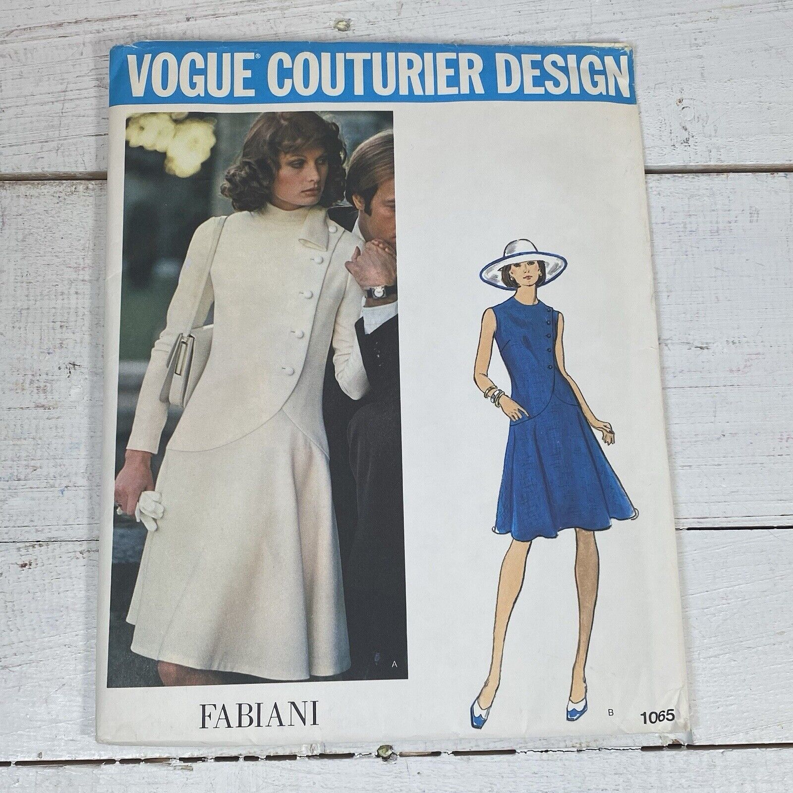 Vintage New Uncut 1974 Vogue Couturier Design Fabiani Sewing Pattern Dress