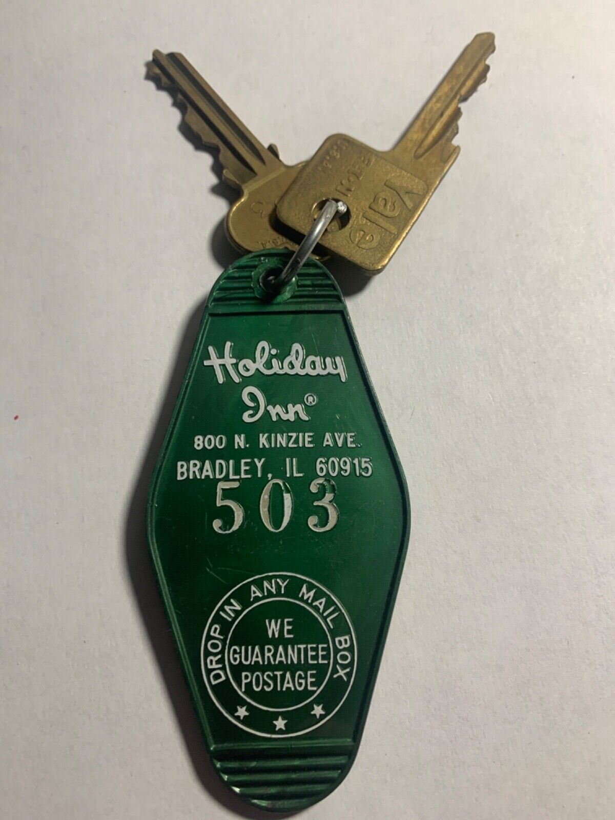 Holiday Inn Hotel Motel Room Key Fob & Key Bradley Illinois #503