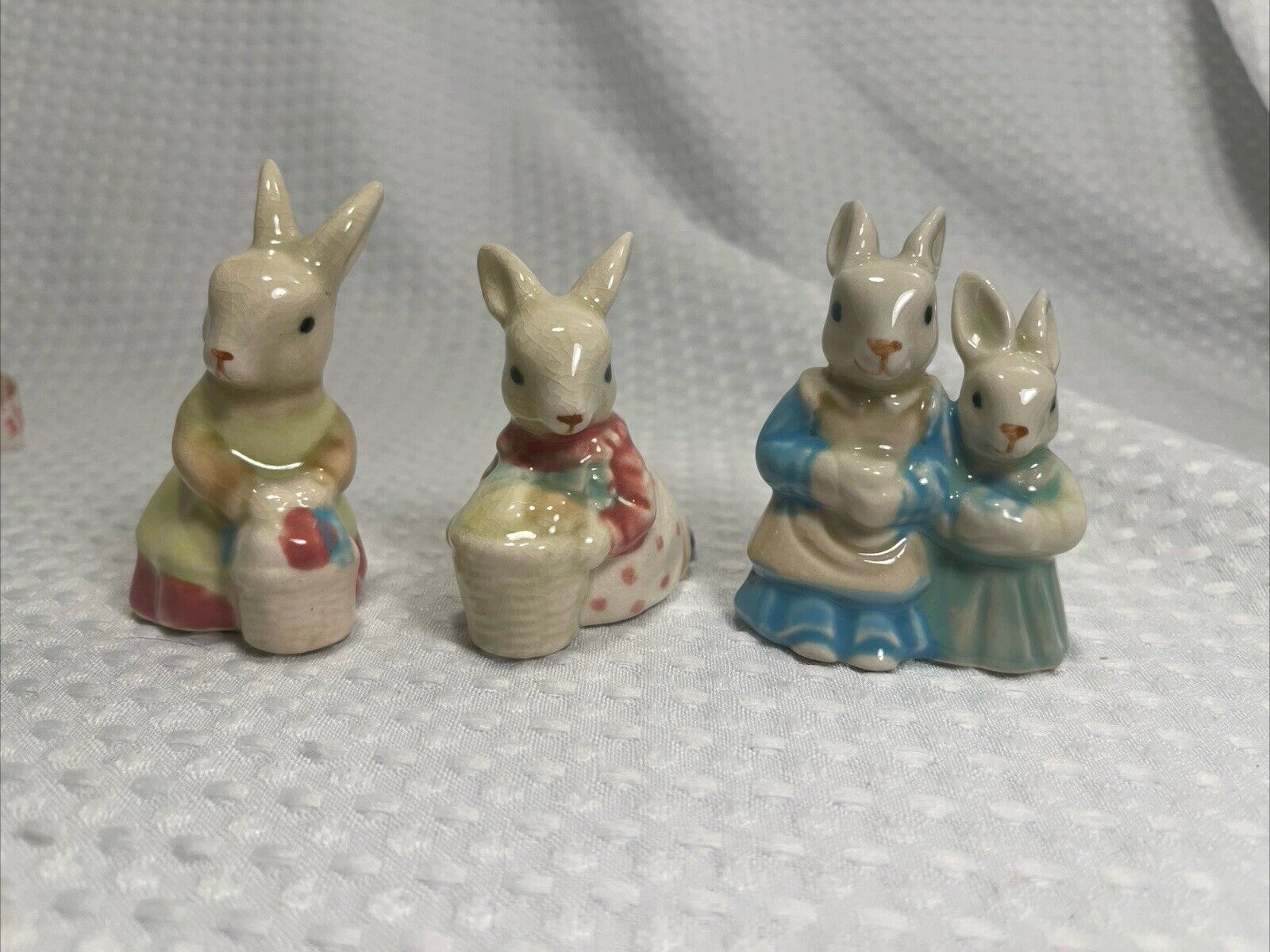 (3) Vintage Applause Inc Porcelain Bunny Rabbit EASTER FIGURINES