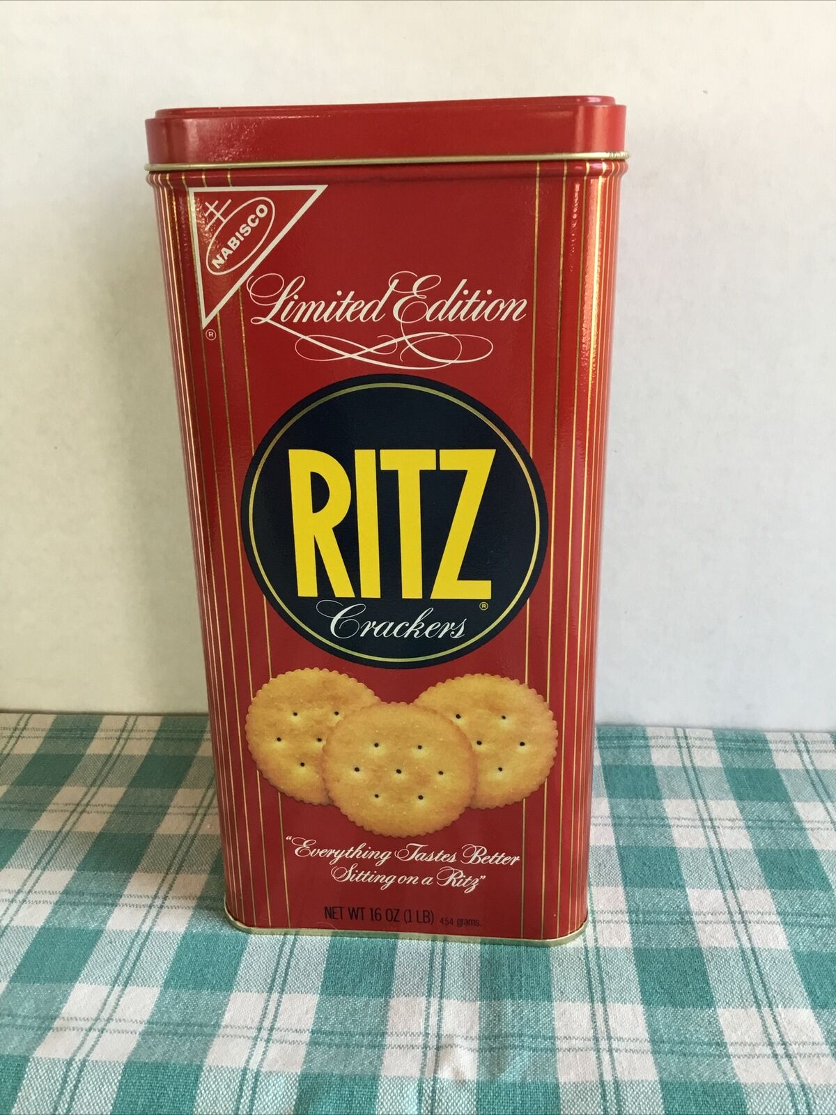 Ritz Vintage 1987 Red Metal Cracker Tin - Limited Edition, Retro, Advertising