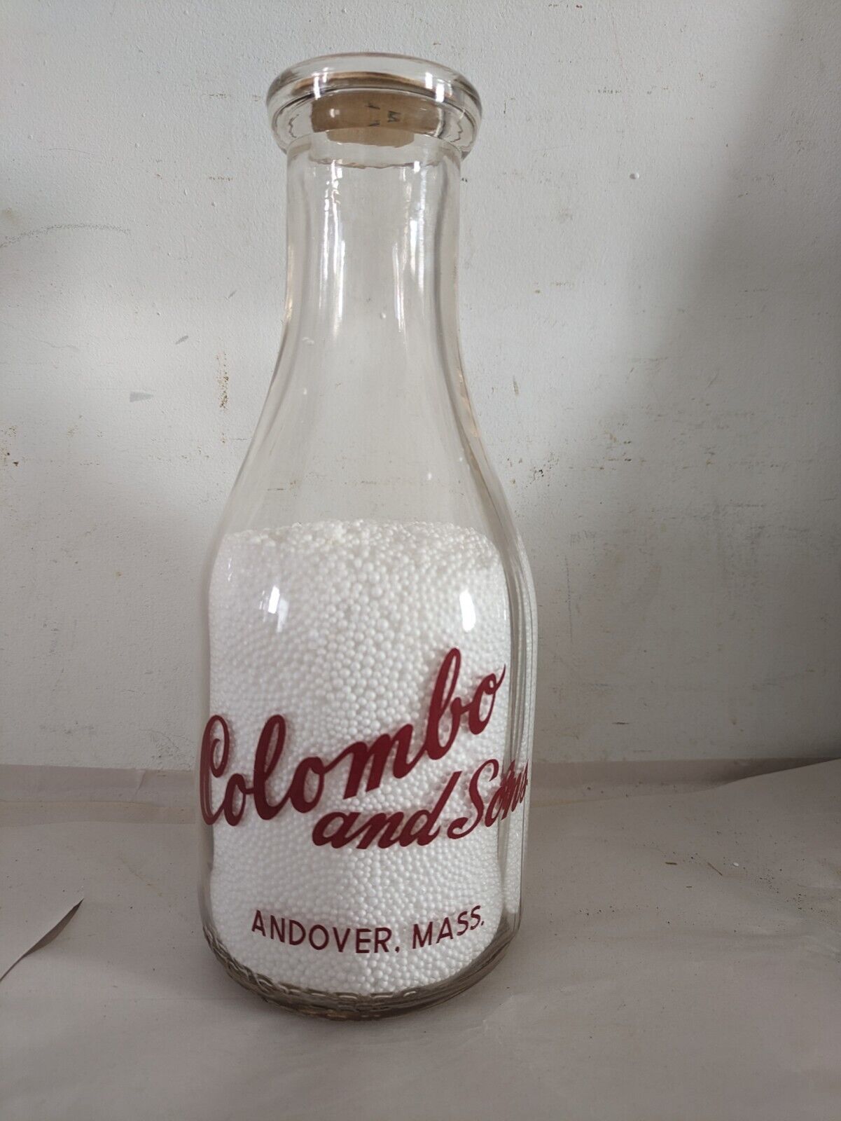 TREQ Pyro Milk Bottle Colombo and Sons Creamery Dairy Andover MA Essex County 