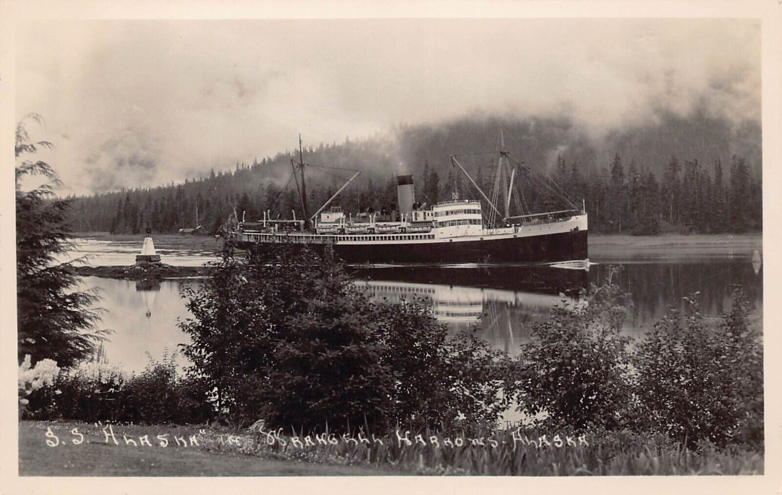RPPC Wrangell Narrows AK SS Alaska Ship Steamer Photo  Postcard C57