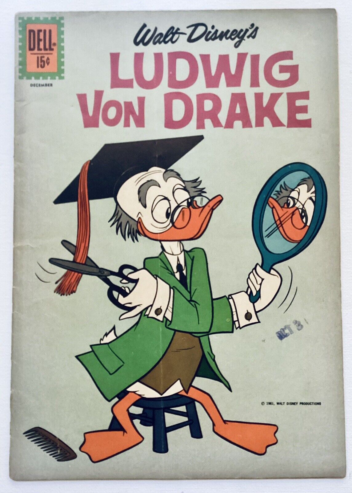 Dell Walt Disney's Ludwig Von Drake #1 Comic | 1961 15c Cover Price | F