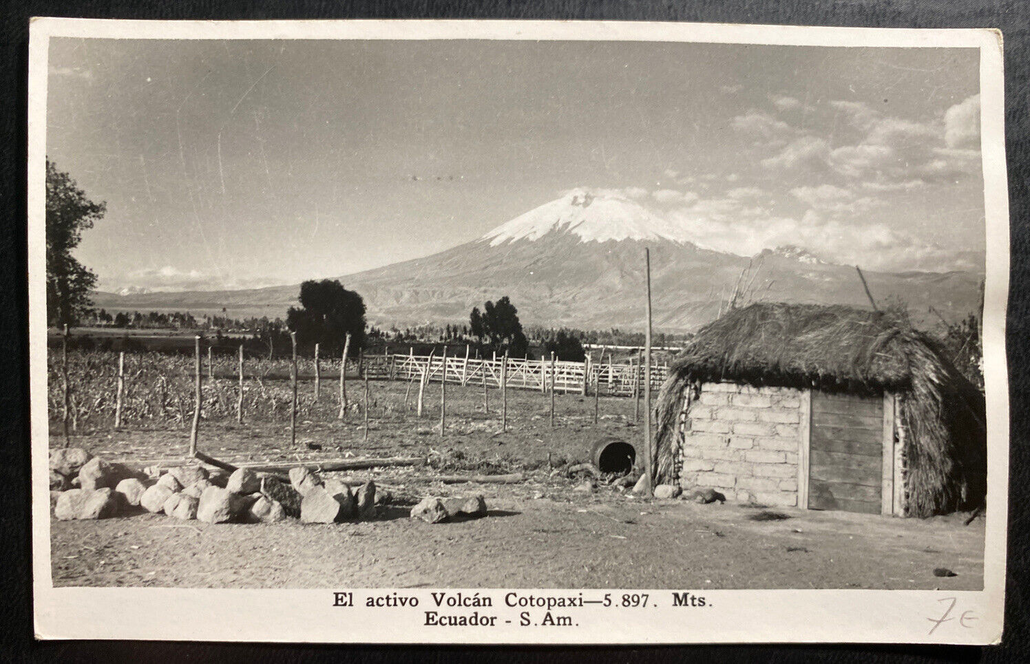 Mint Ecuador Real Picture Postcard RPPC The active Volcano Cotopaxi