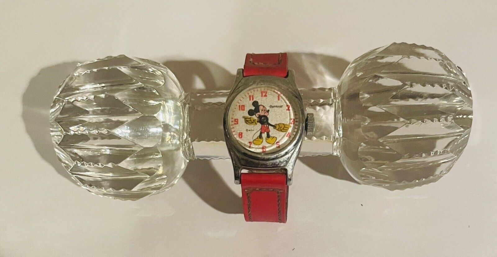 vtg circa 1960s Timex Mickey Mouse wind up Watch - For Parts Or Repair