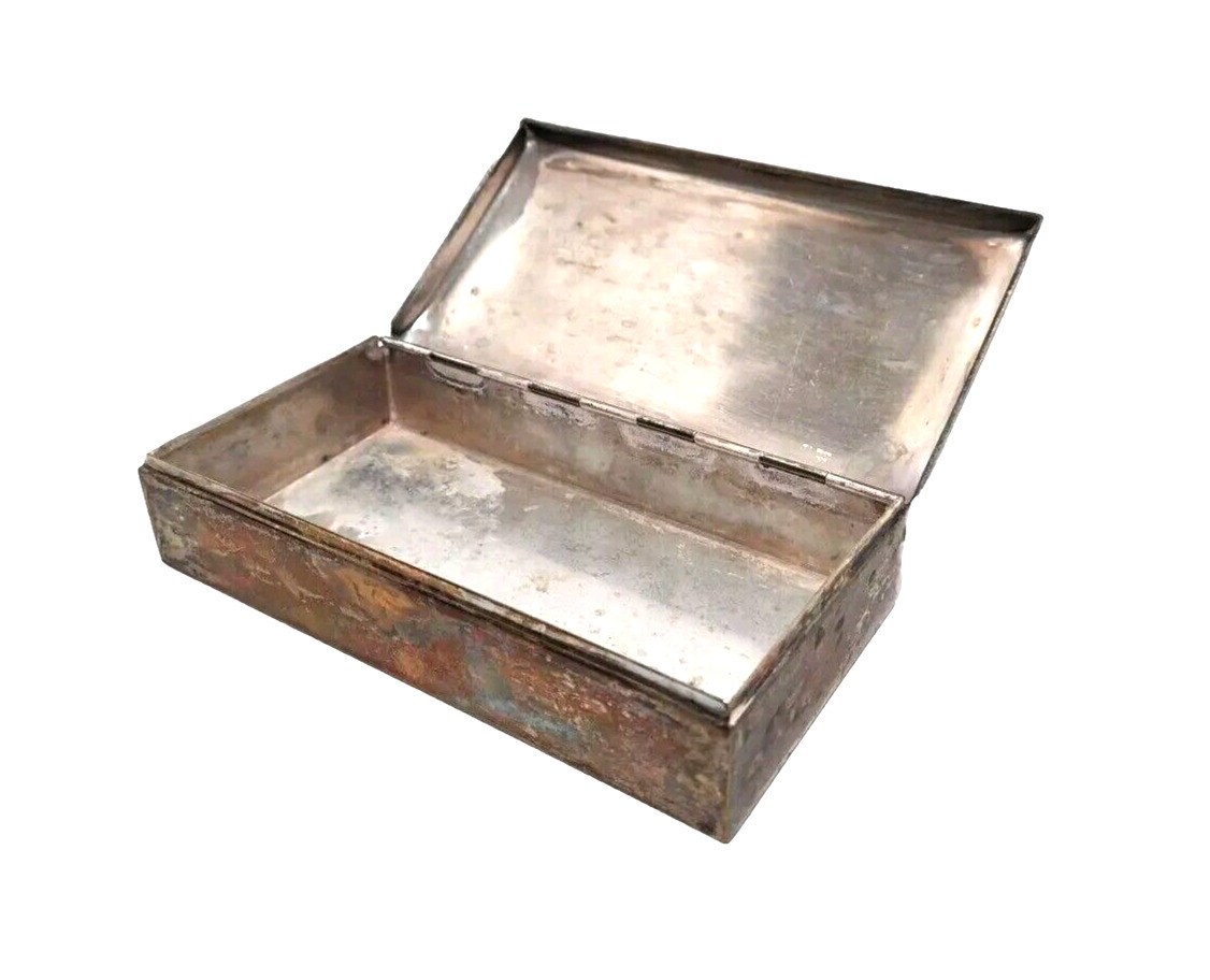 Antique 1899 Jewelry Cigarette Cigar Snuff Box EPCA Poole Silver Co Trinket Tin