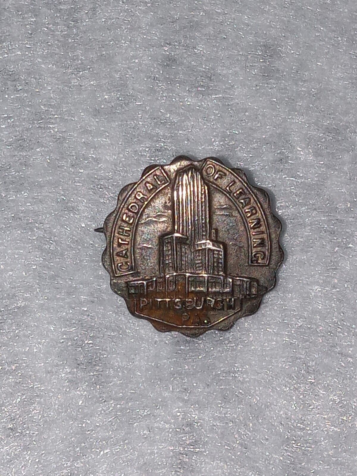 Antique Cathedral of Learning Pittsburgh PA Metal Pin