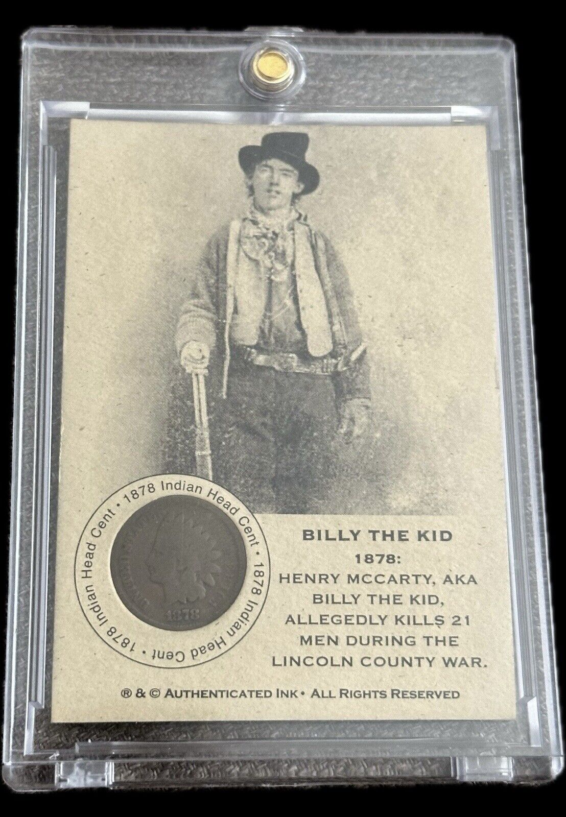 BILLY THE KID Rookie Card 1878 Indian Cent Wild West Outlaw REGULATORS GANG