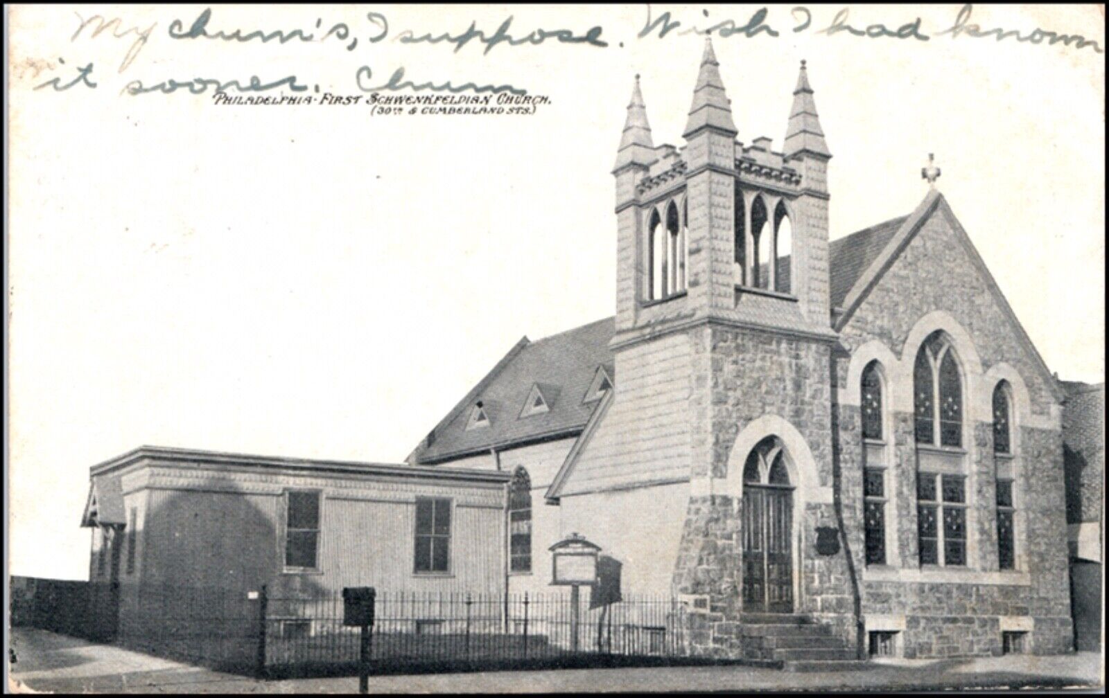 C.1901-07 Philadelphia First Schwenkfelder Church 30th & Cumberland Streets 