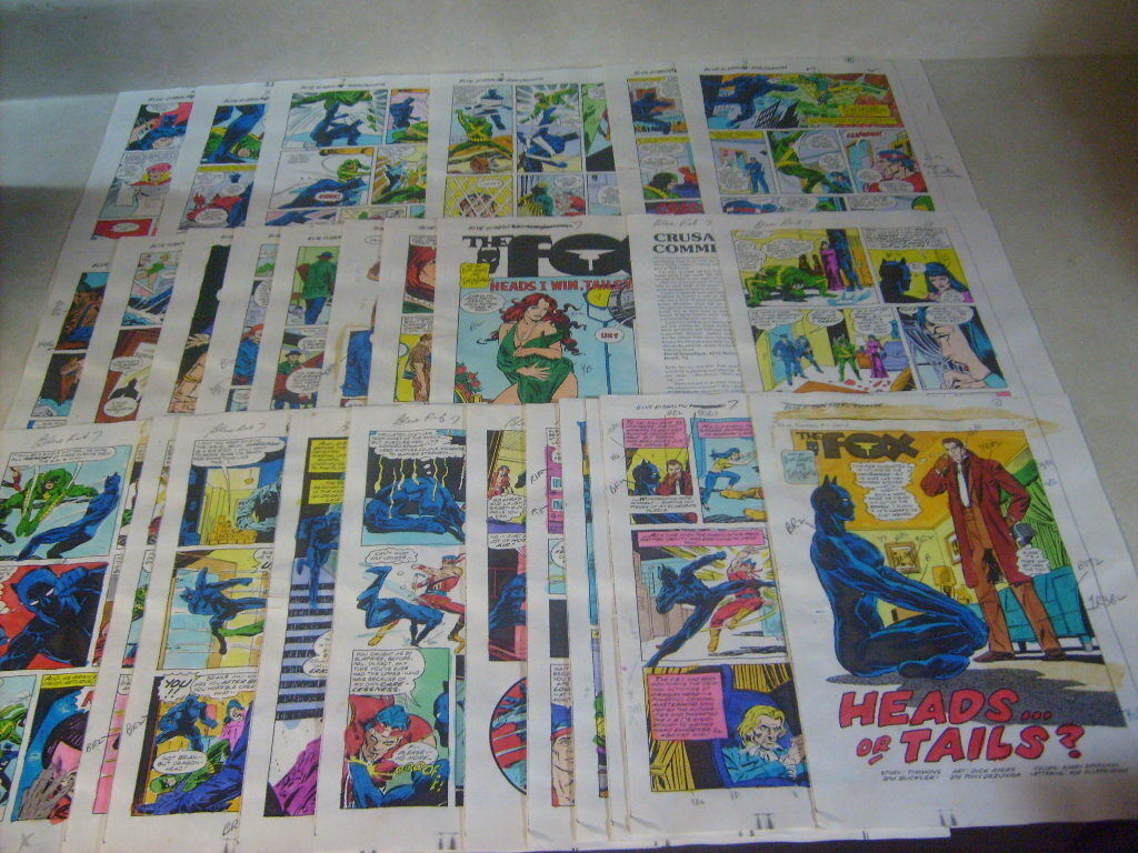 THE FOX  BLUE  RIBBON #7  27 PAGES original COLOR GUIDES ART complete story
