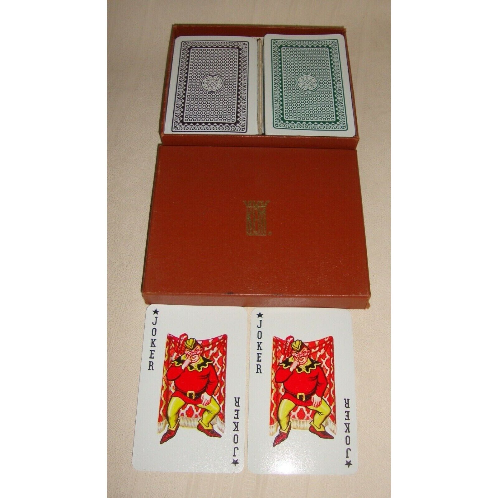 Vintage Double Deck KEM Plastic Coated Playing Cards Copyright 1935 