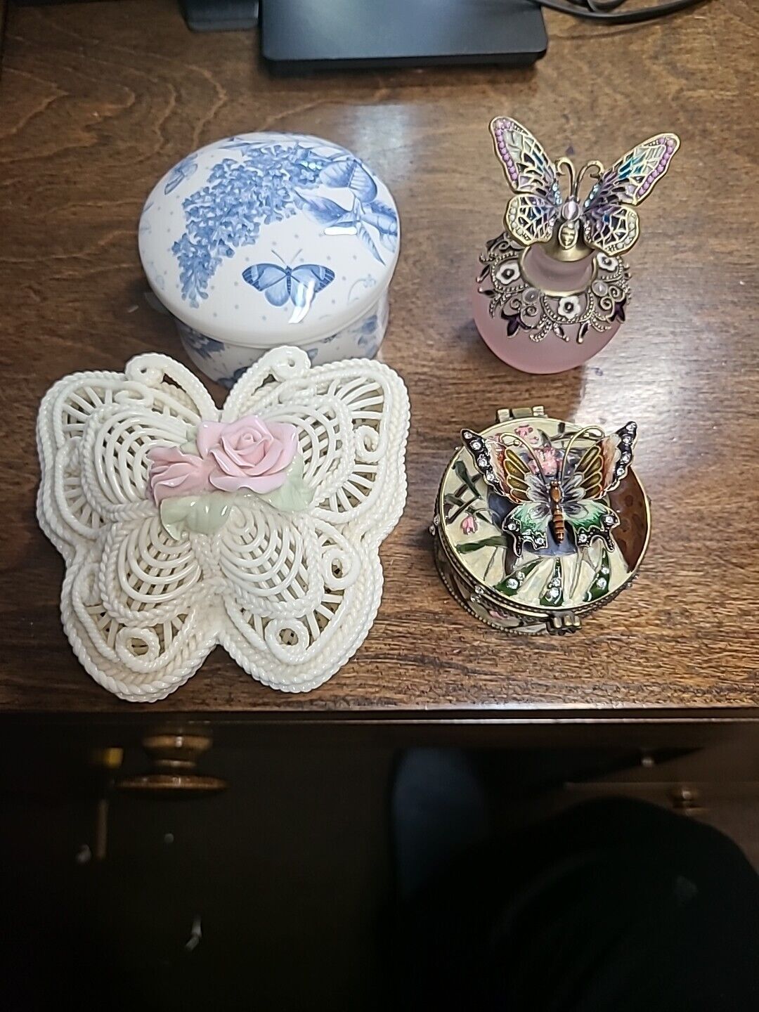 4 Butterfly Trinket Boxes