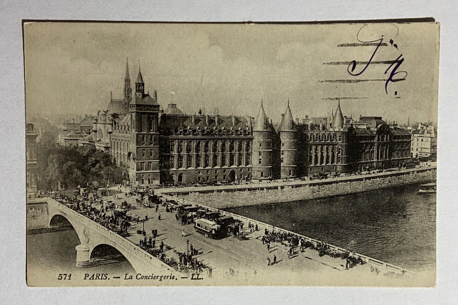 Old Vintage Antique French Postcard Greeting Card La Conciergerie Paris France