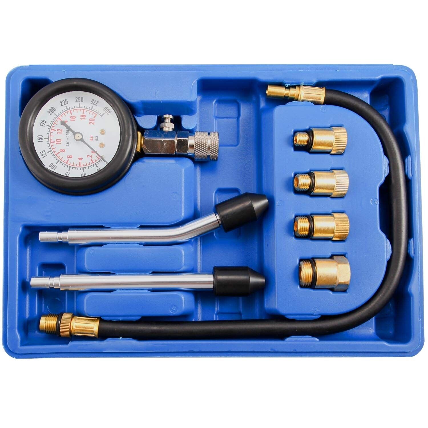NEW Probador de compresión medidor de presión Kit de probador Motor de gasolina