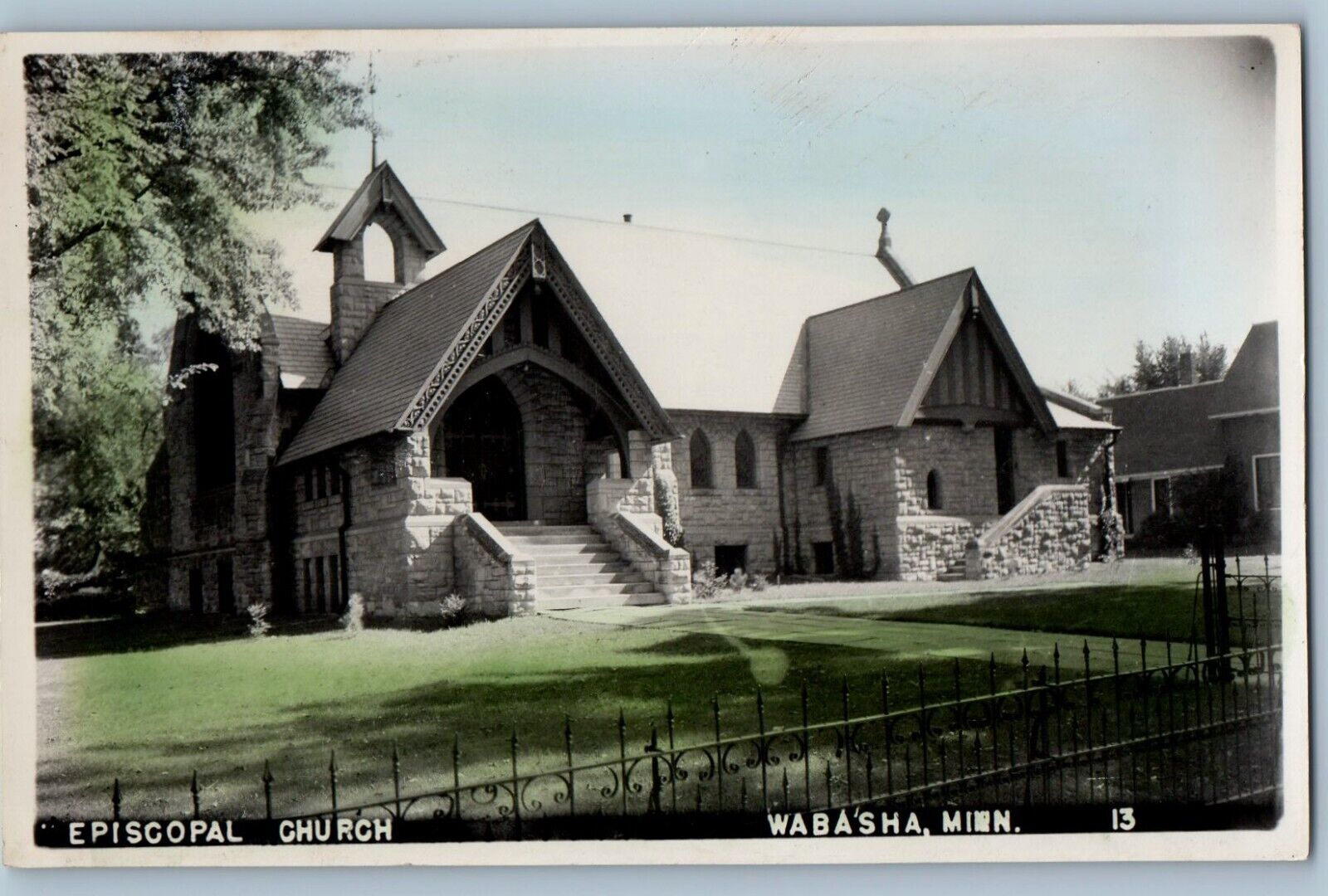 Wabasha Minnesota MN Postcard RPPC Photo Episcopal Church c1910's Antique Posted