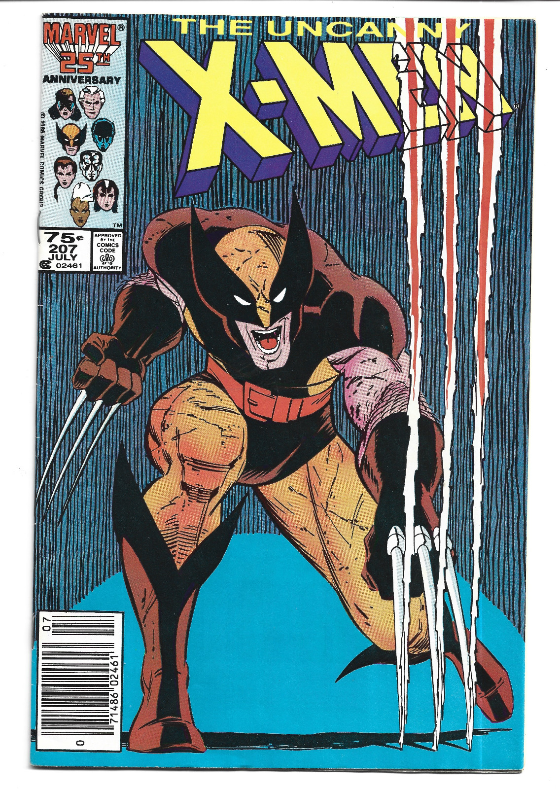 Uncanny X-Men #207 Iconic Wolverine John Romita Jr Cover (FN/VF) Newsstand 1986