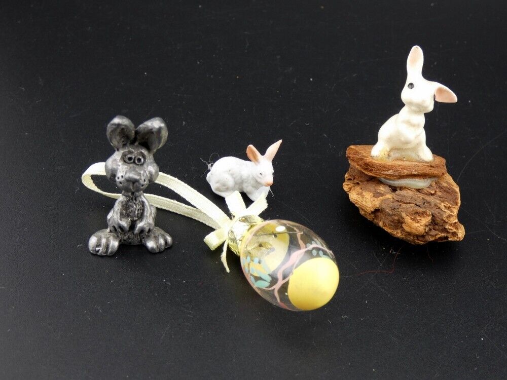Vintage Easter Miniature Bunny Rabbit Figure Lot
