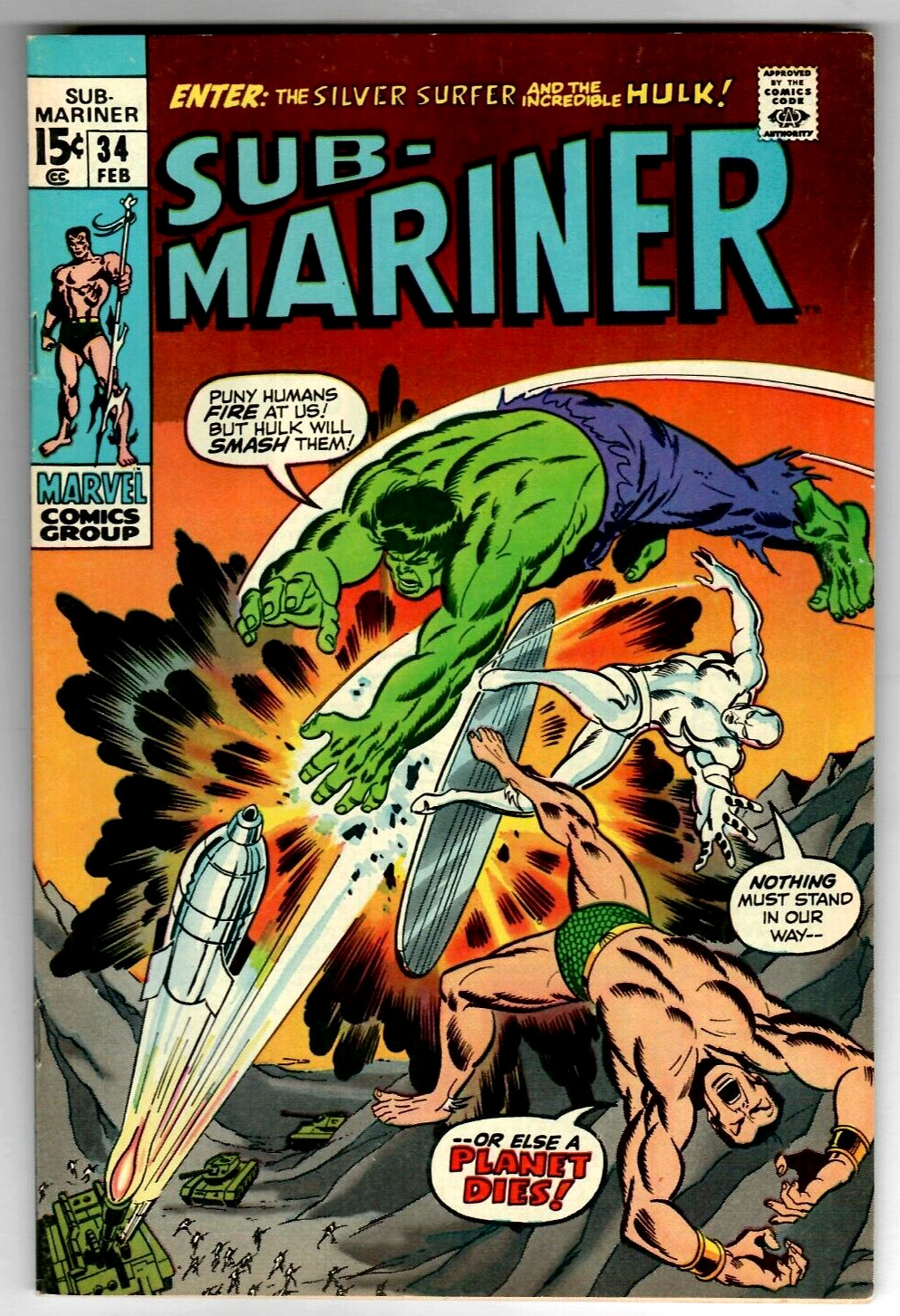 Sub-Mariner # 34 (7.5) 2/1971 Marvel 15c Major Early Bronze-Age Key Book 🚚