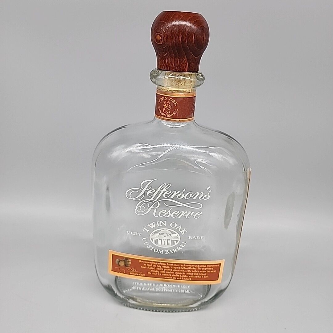 Jefferson\'s Reserve Kentucky Straight Bourbon Whiskey Empty 750ml Bottle Unrinse