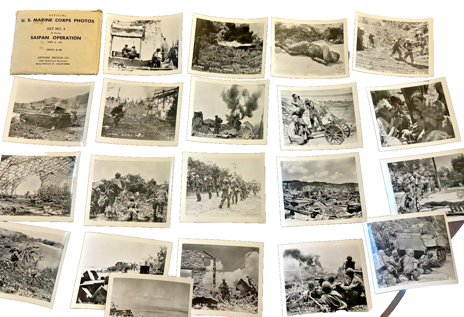 Photographs US Marine Corps WWII Saipan Operation 20 Photos June 1944 Set No. 2